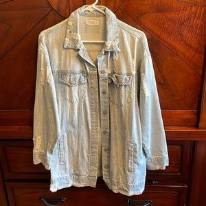 Oversized Distressed Jean Jacket